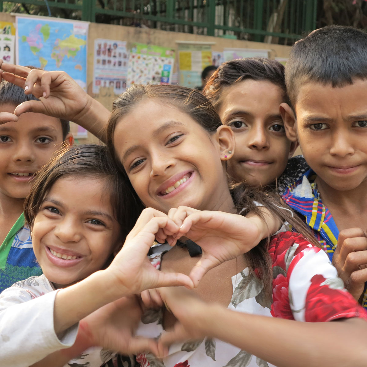 Kinder im Butterflies-Straßenkinderprojekt in Neu-Delhi, Indien